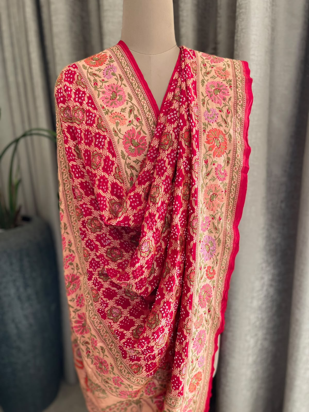 Apoorva - Red Meenakari Tilfi Dupatta