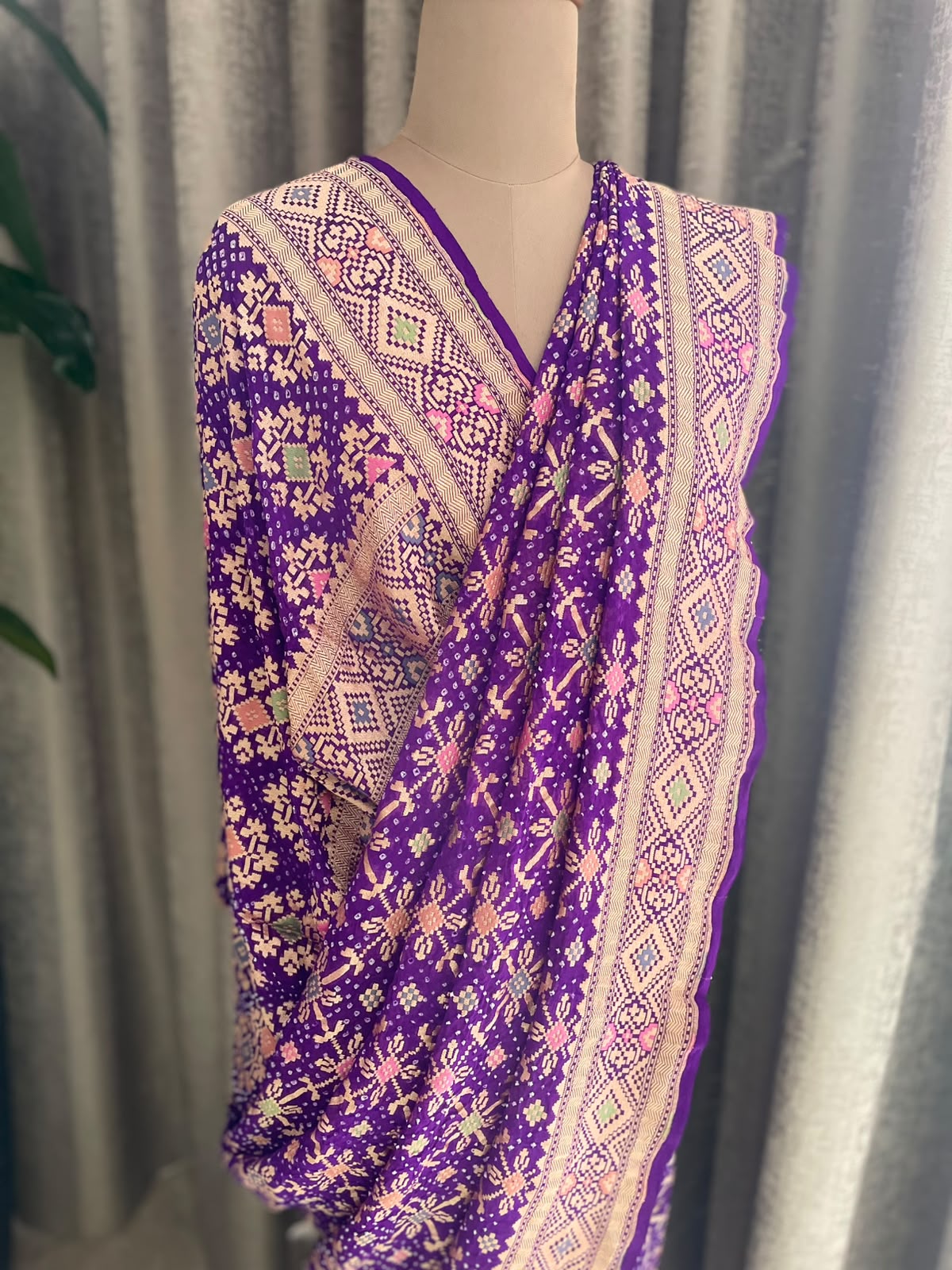 Meera - Purple Meenakari Bandhani Saree