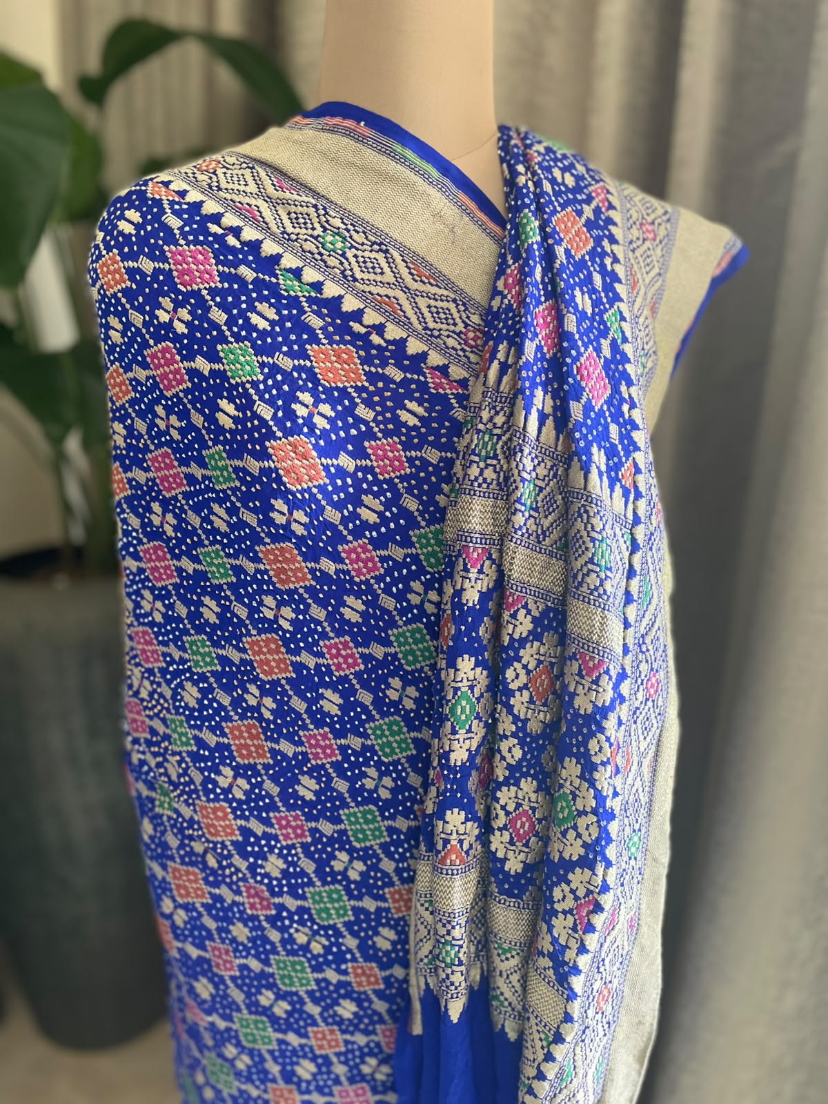 Nargis - Blue Meenakari Bandhani Dupatta