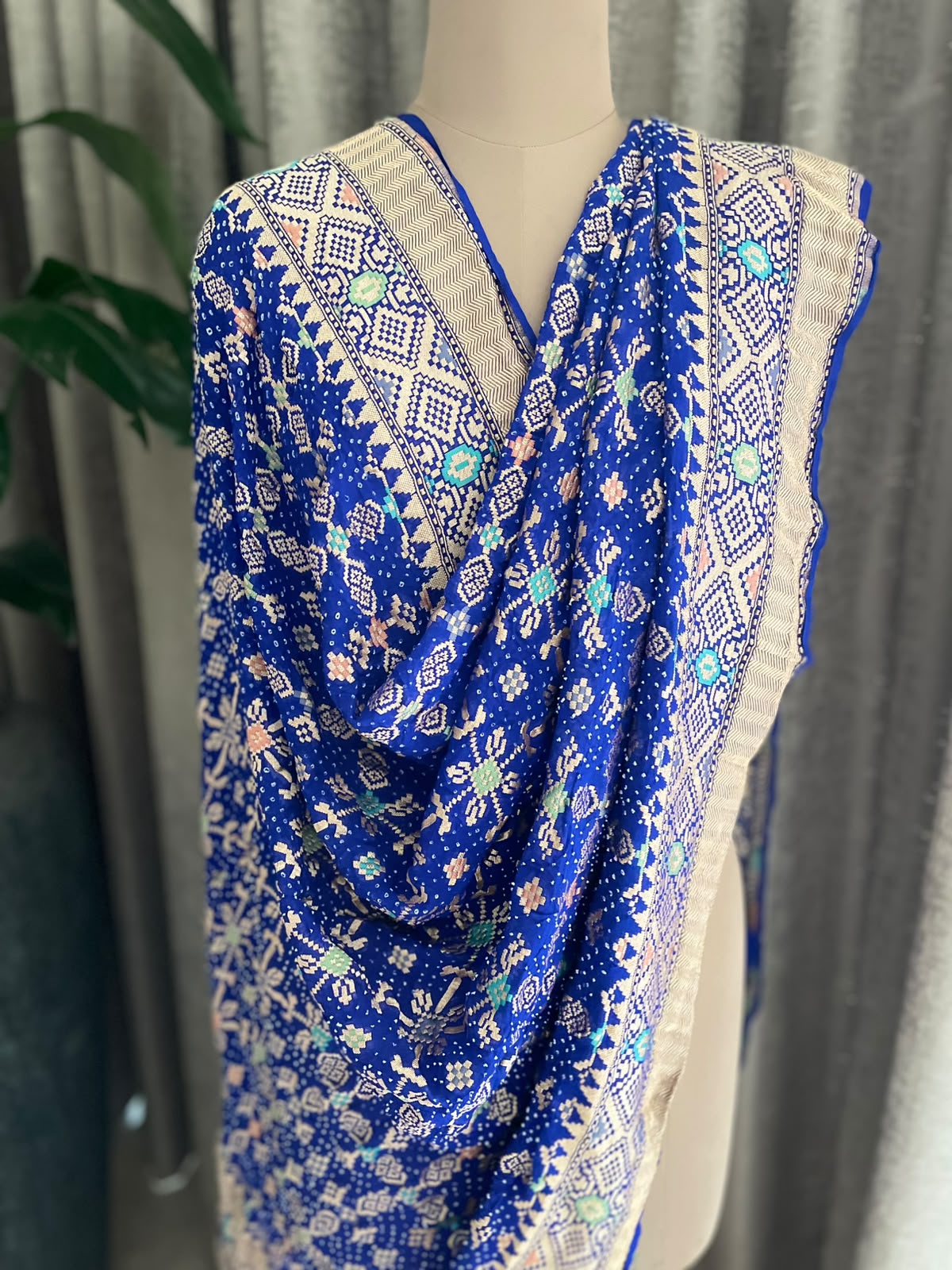 Arunya - Blue Meenakari Bandhani Dupatta