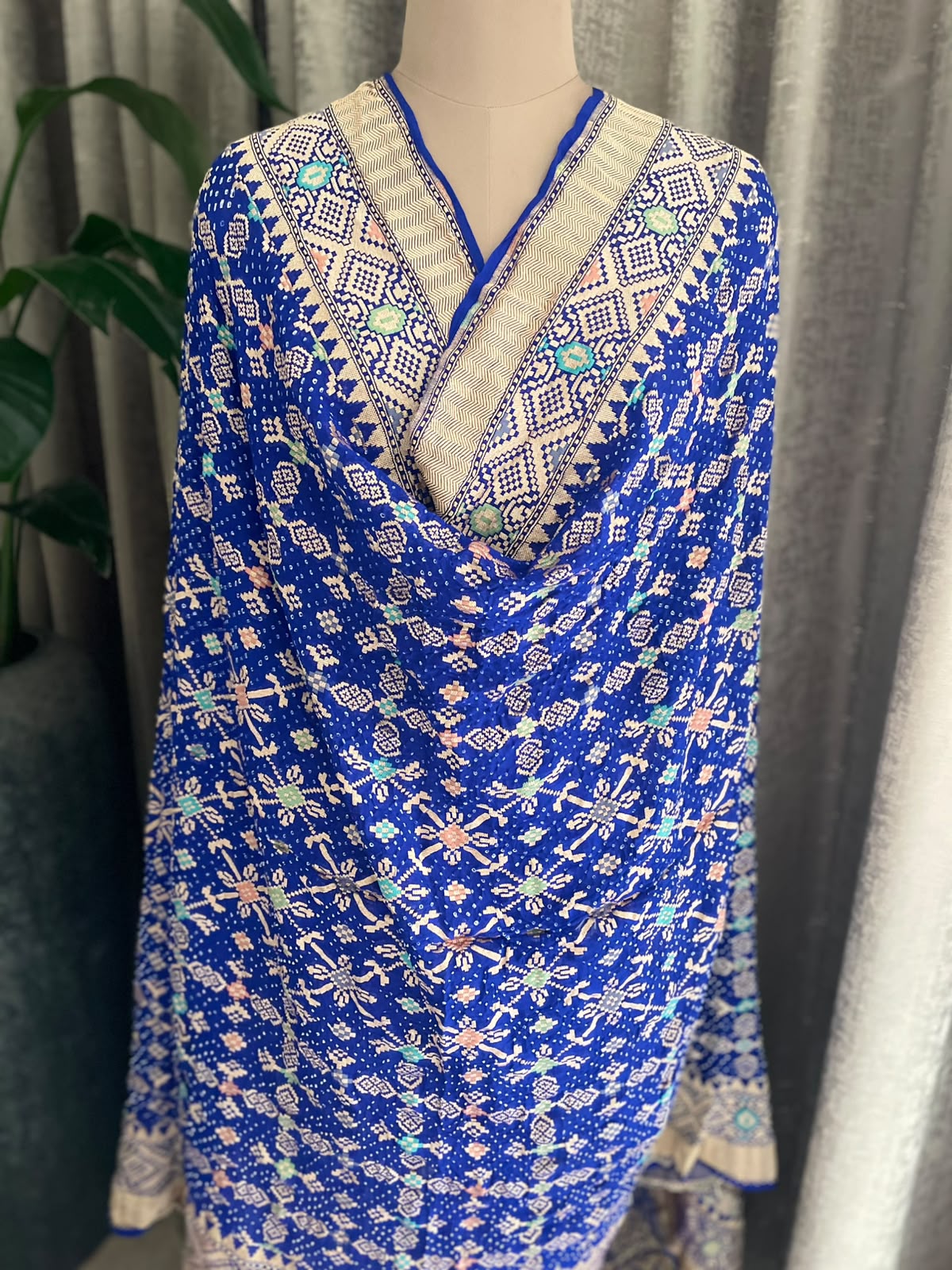 Arunya - Blue Meenakari Bandhani Dupatta
