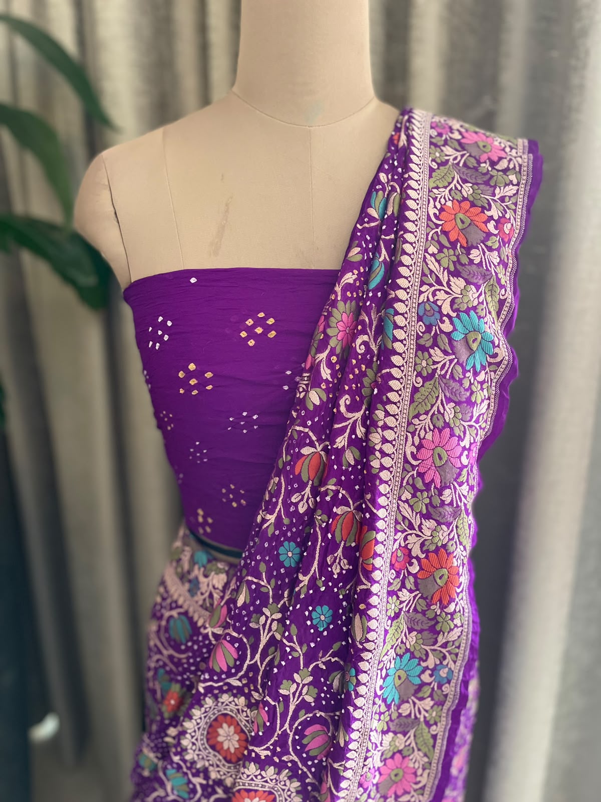 Diti - Purple Tilfi Meenakari Bandhani Saree