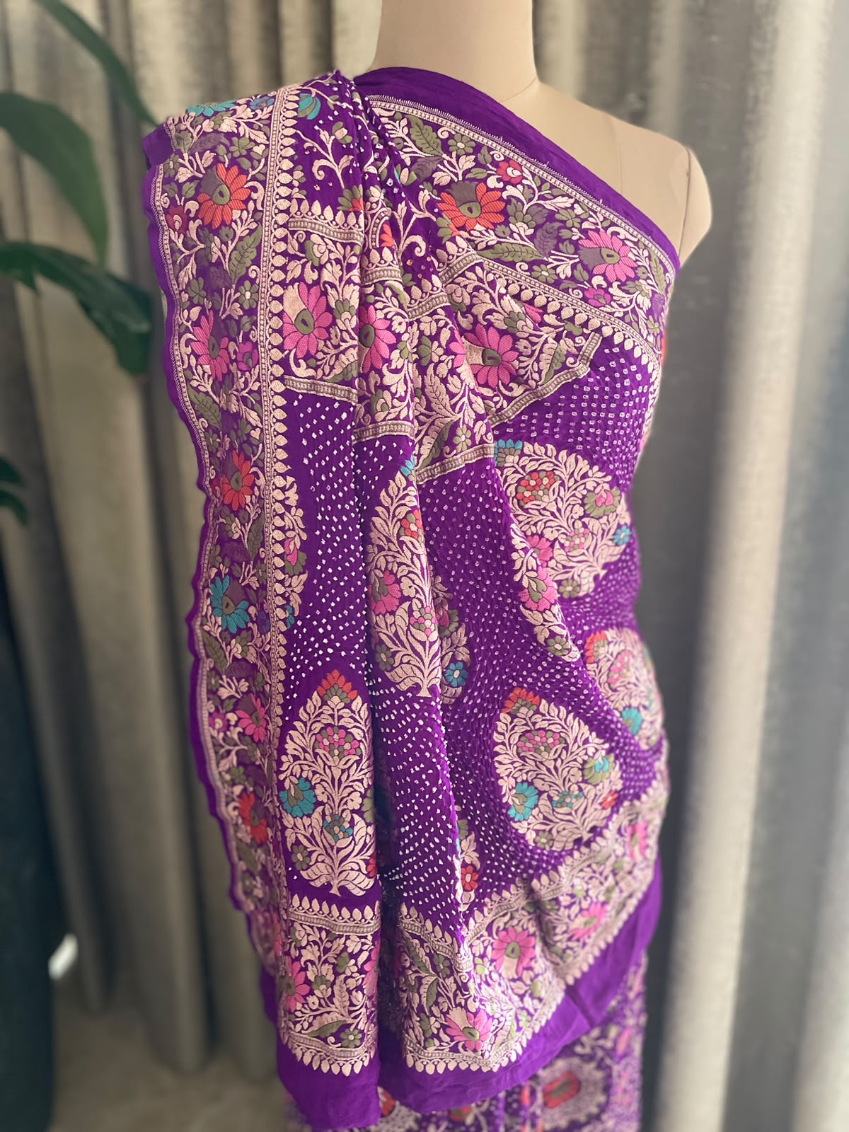 Diti - Purple Tilfi Meenakari Bandhani Saree