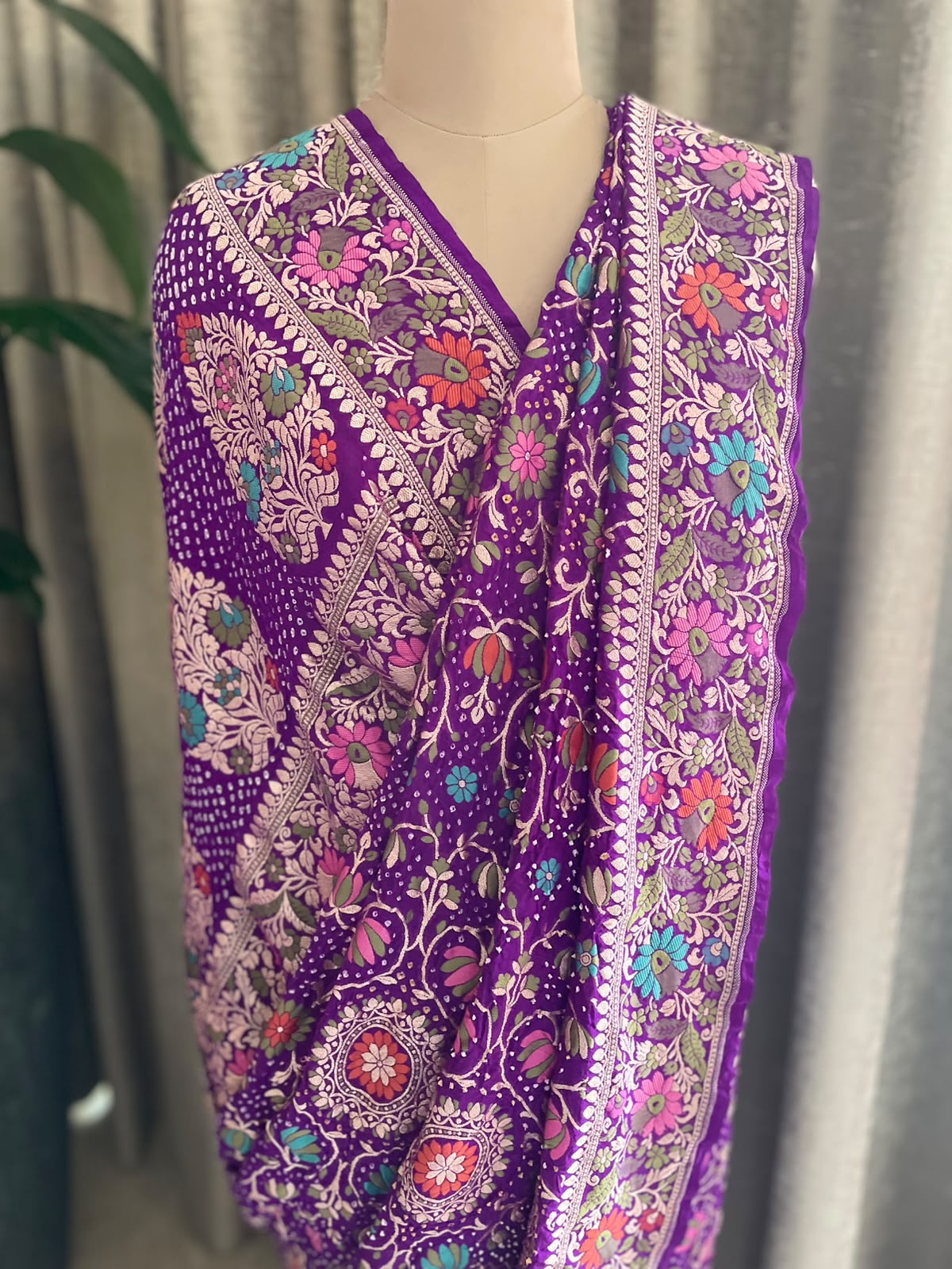 Diti - Purple Tilfi Meenakari Bandhani Saree