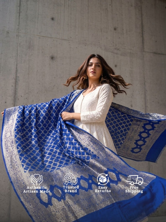 Amruta - Blue Badhani Banarasi Dupatta