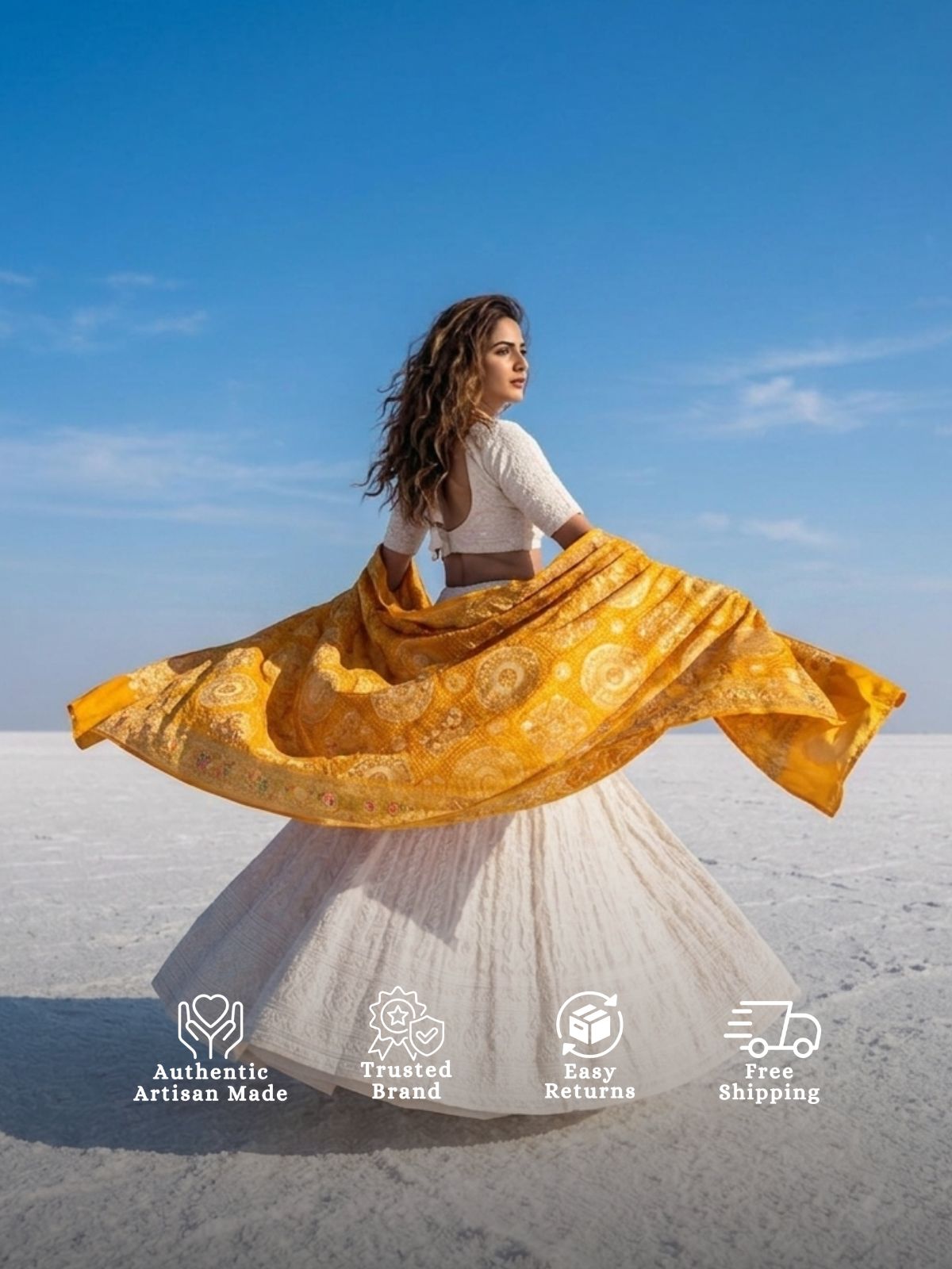 Noor - Yellow Tilfi Meenakari Bandhani Dupatta