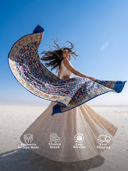 Rajwada - Blue Tilfi Meenakari Bandhani Dupatta