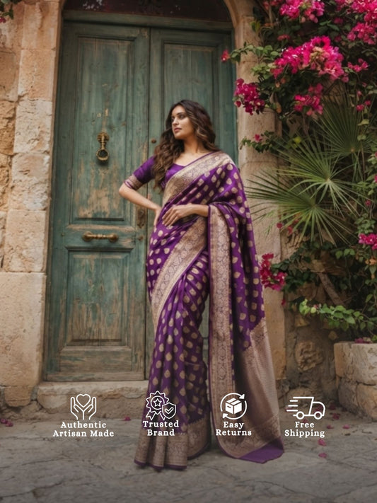 Ashwathi - Beautiful Angel Banarasi Silk Saree