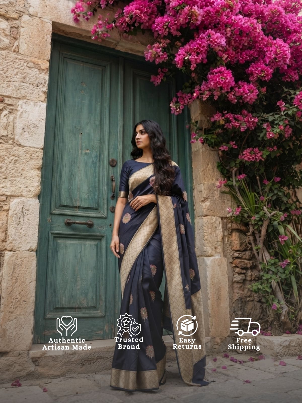 Druthi - Softened Banarasi Silk Saree