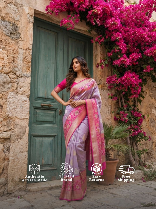 Heer - Heavenly Gift of God Banarasi Organza  Silk Saree