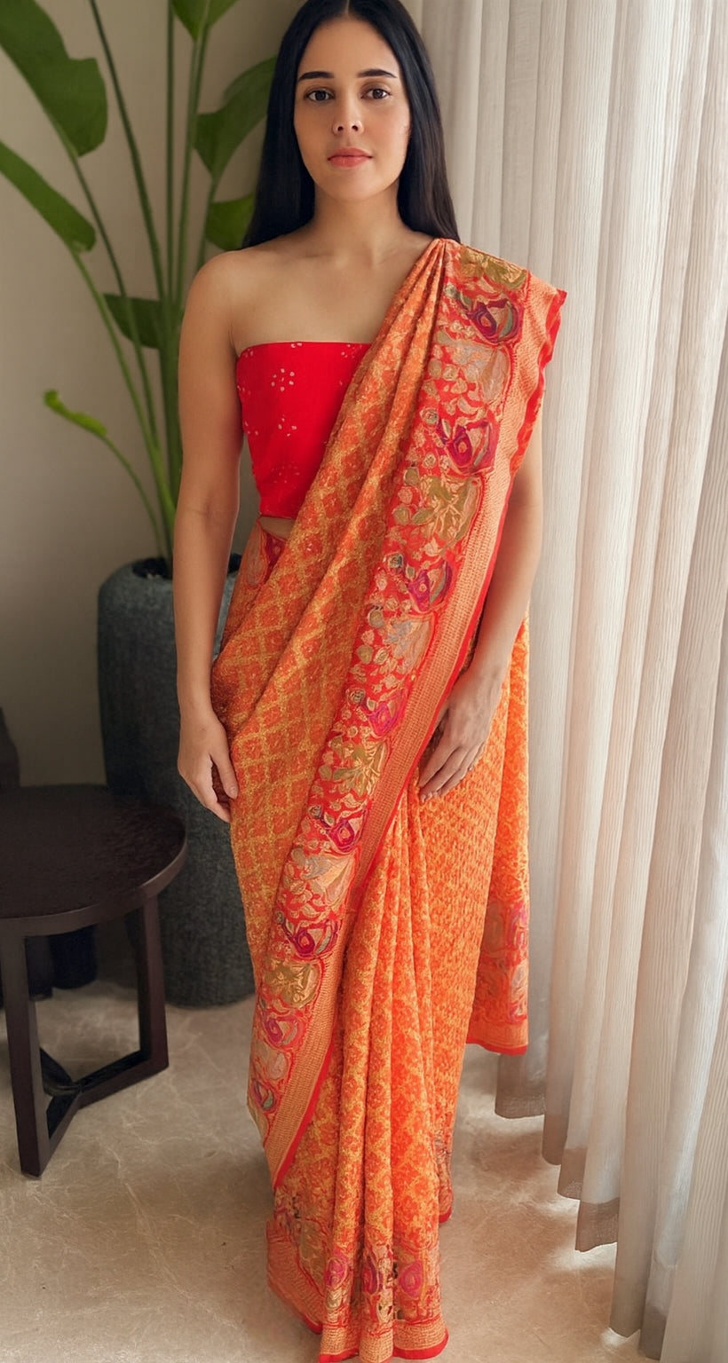 Tamanna - Blissful Wish Meenakari Motif Saree