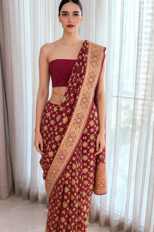 Raina - Beautiful Night Meenakari Saree