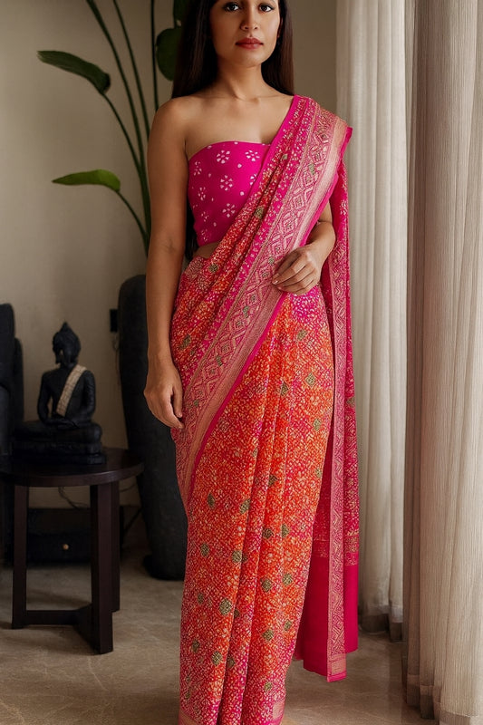 Avika - Bright as Sun Meenakari Saree