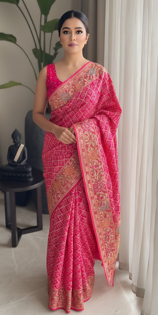Chaitaly - An Ancient City Meenakari Motif Saree