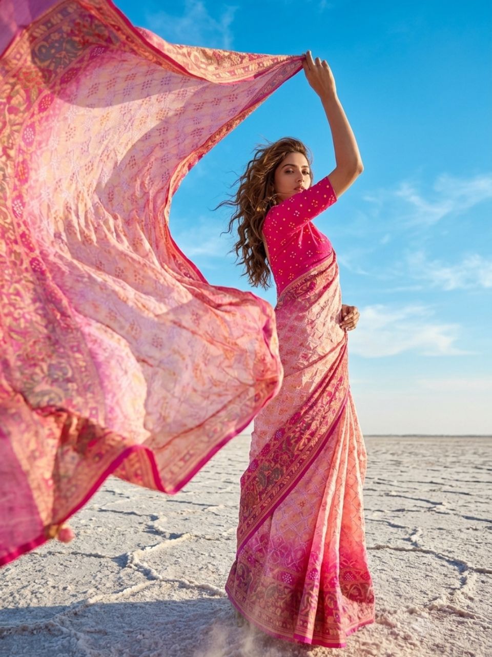 Hetvi - Pink & Peach Meenakari Tilfi Saree