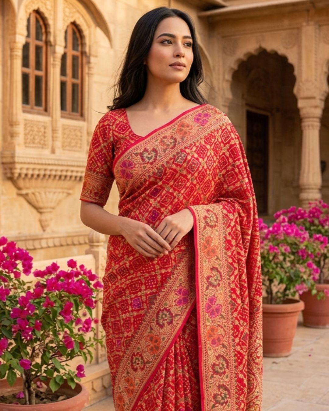Vidhi - Red Bridal Meenakari Tilfi Saree