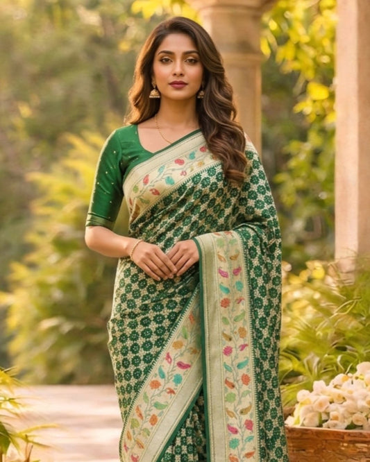 Falak - Green Meenakari Tilfi Saree