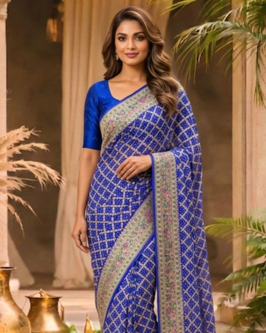 Barkha - Blue Meenakari Tilfi Saree