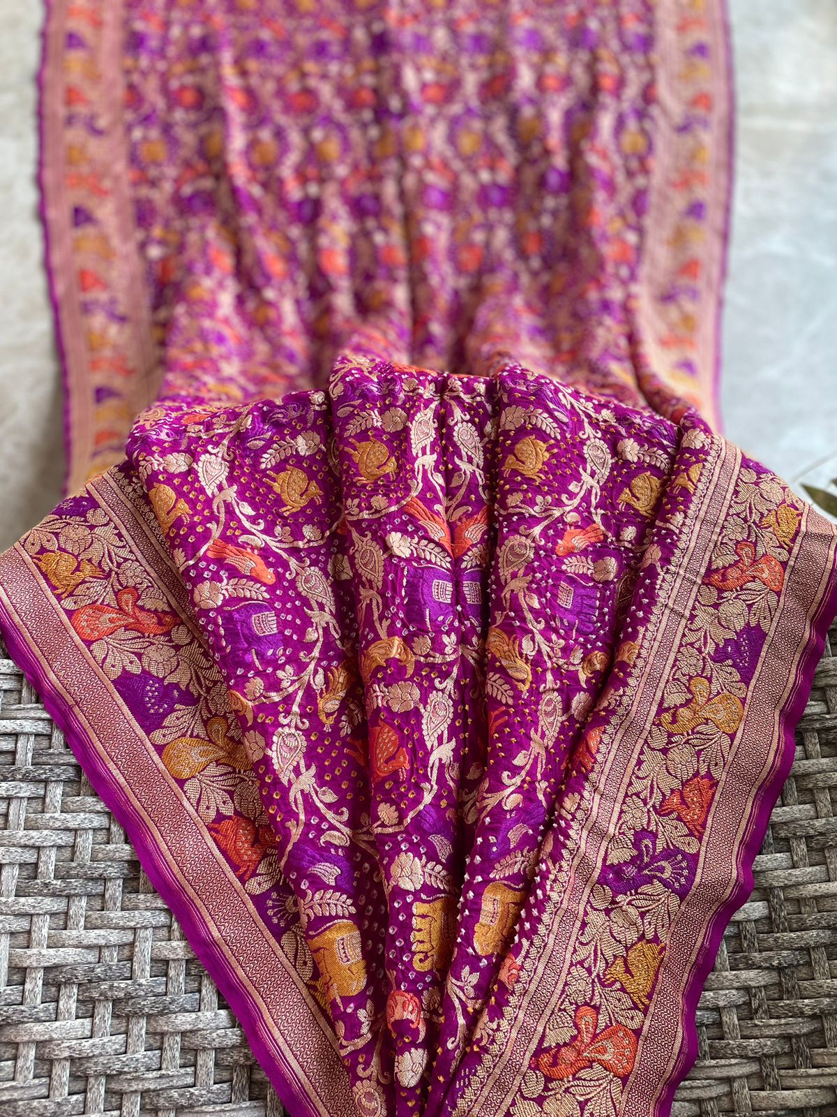 Arya - Noble Goddess Meenakari Motif Saree