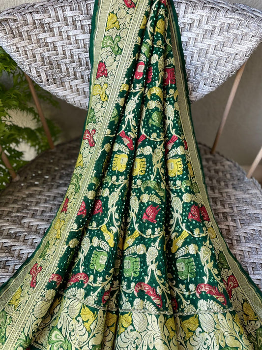 Vaidehi - Green Meenakari Tilfi Dupatta