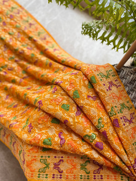 Aditi - Yellow Meenakari Tilfi Saree