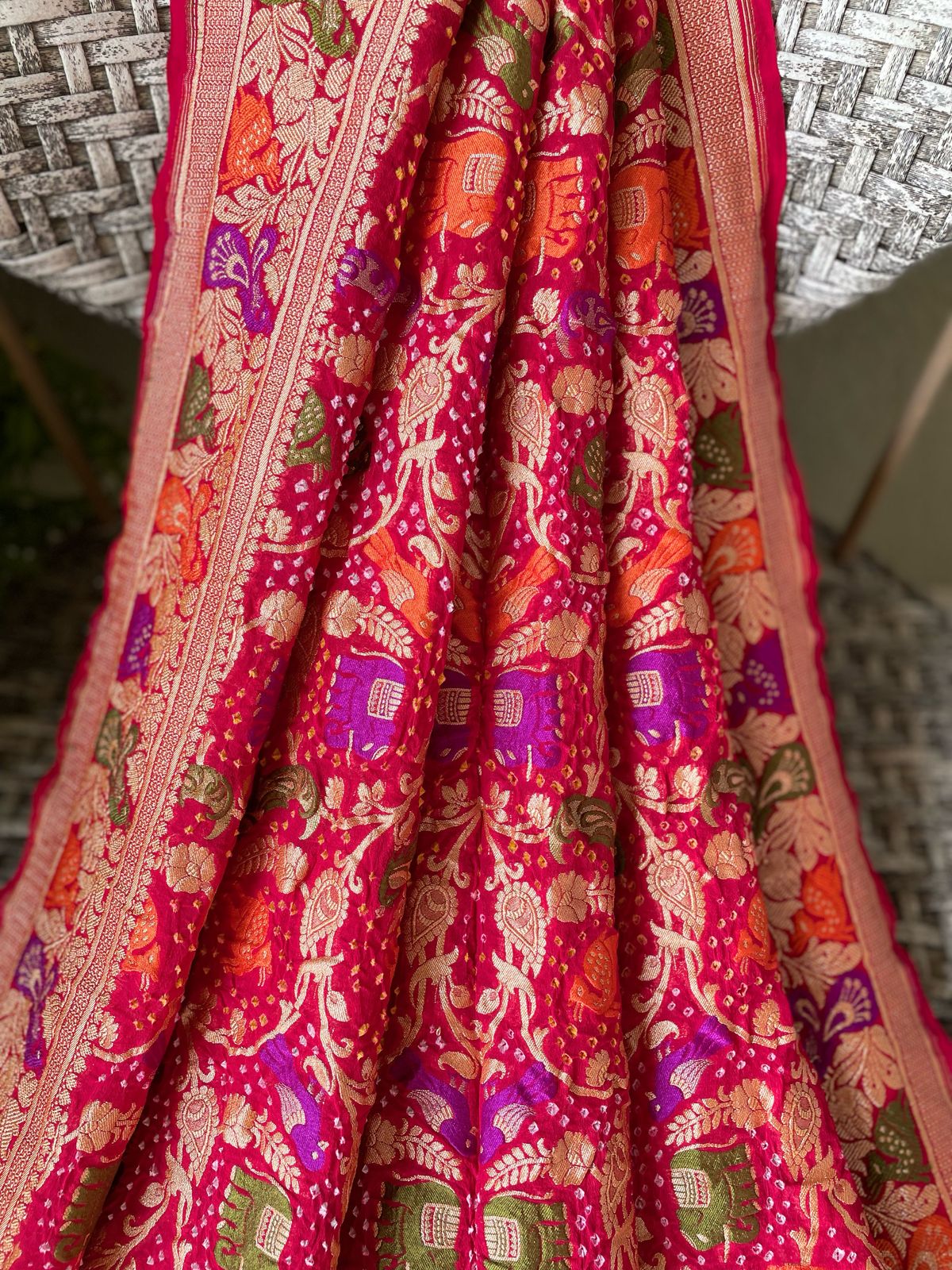 Anamika - Ring Finger Meenakari Motif Dupatta