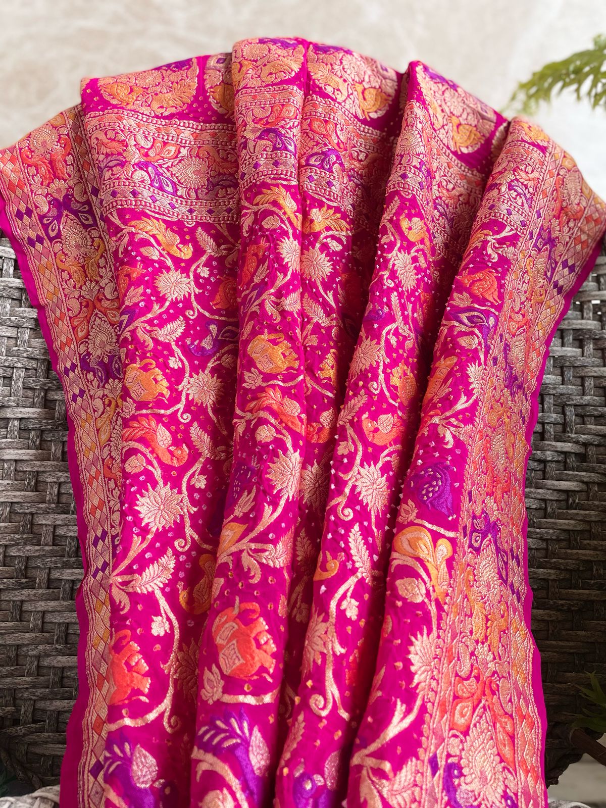 Hansika - Beautiful As Swan Meenakari Motif Dupatta