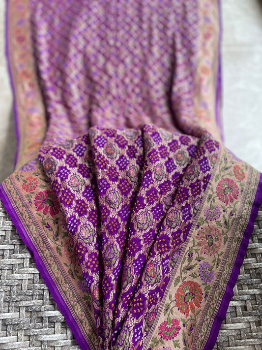 Nisha - Stary Night Meenakari Motif Saree