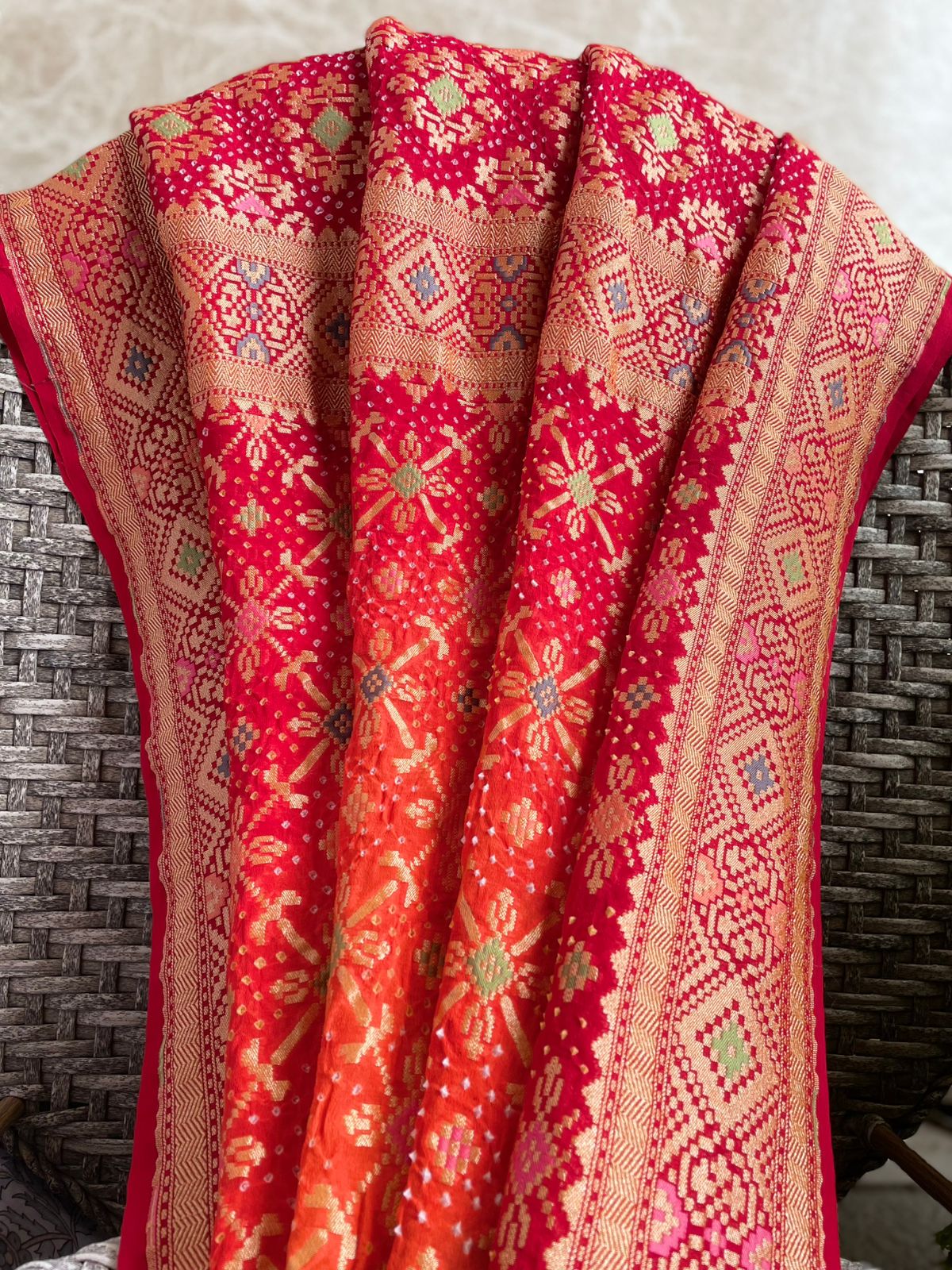 Tanishka - Goddess of Gold Meenakari Dupatta