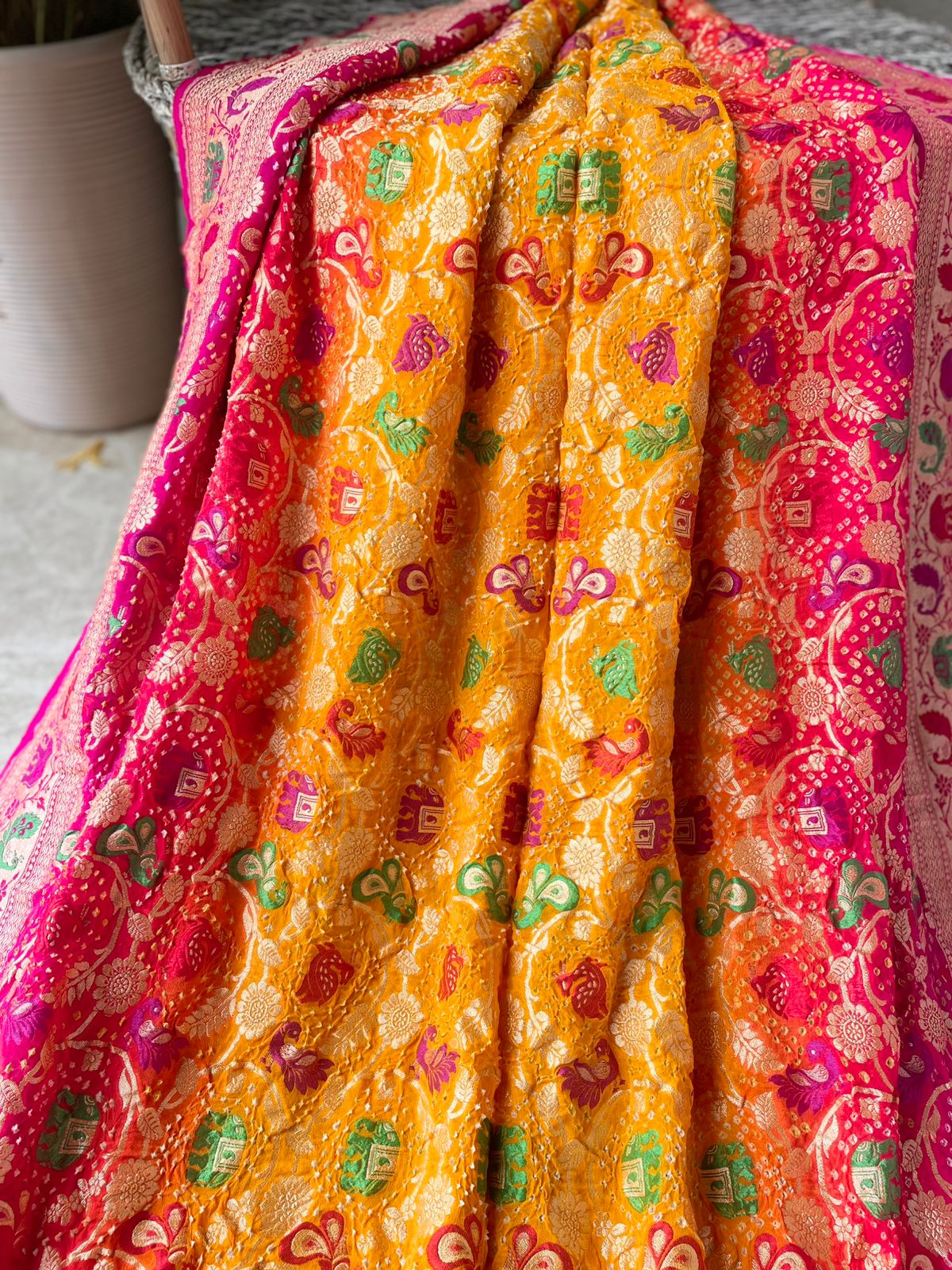Lata - A Vine Meenakari Motif Saree