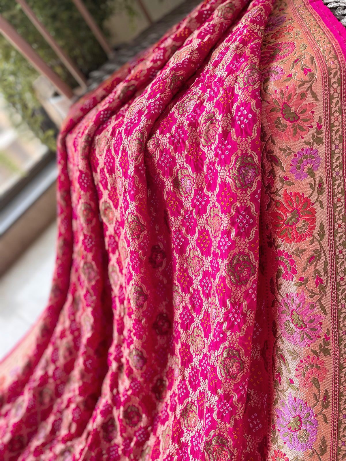 Shriya - An auspicious woman Meenakari Motif Saree