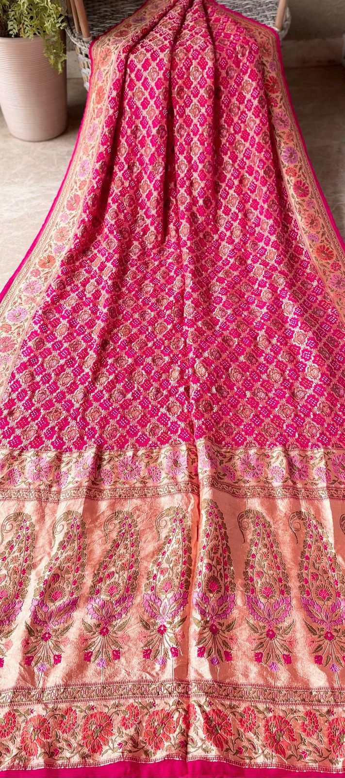 Shriya - An auspicious woman Meenakari Motif Saree