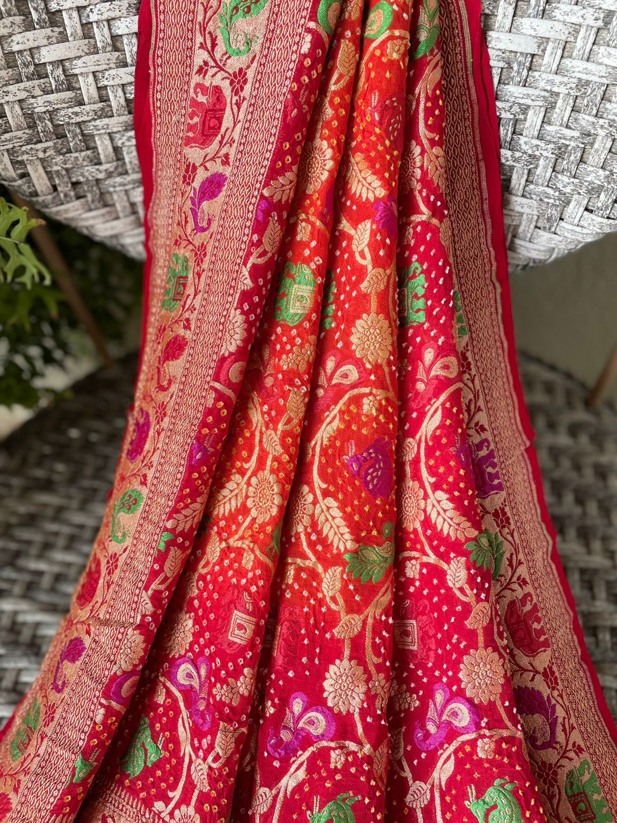 Abha - Luminous beauty Meenakari Motif Dupatta