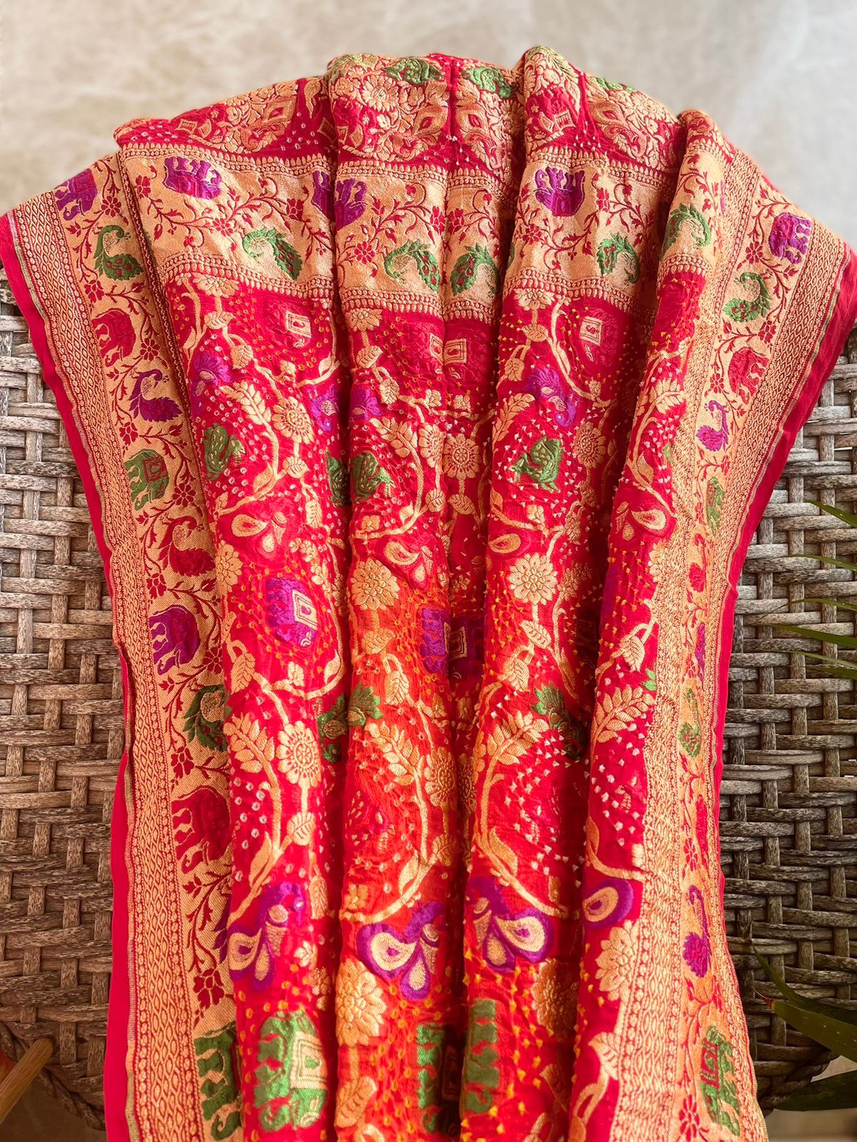Abha - Luminous beauty Meenakari Motif Dupatta
