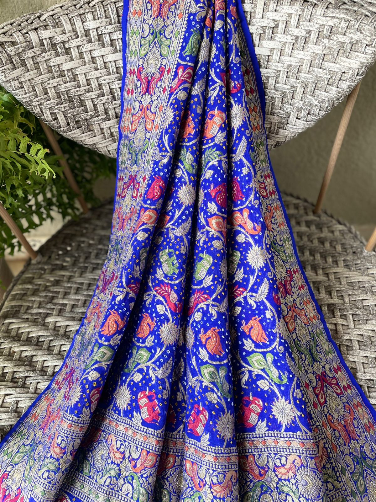 Shashi - A Celestial Goddess Meenakari Motif Dupatta