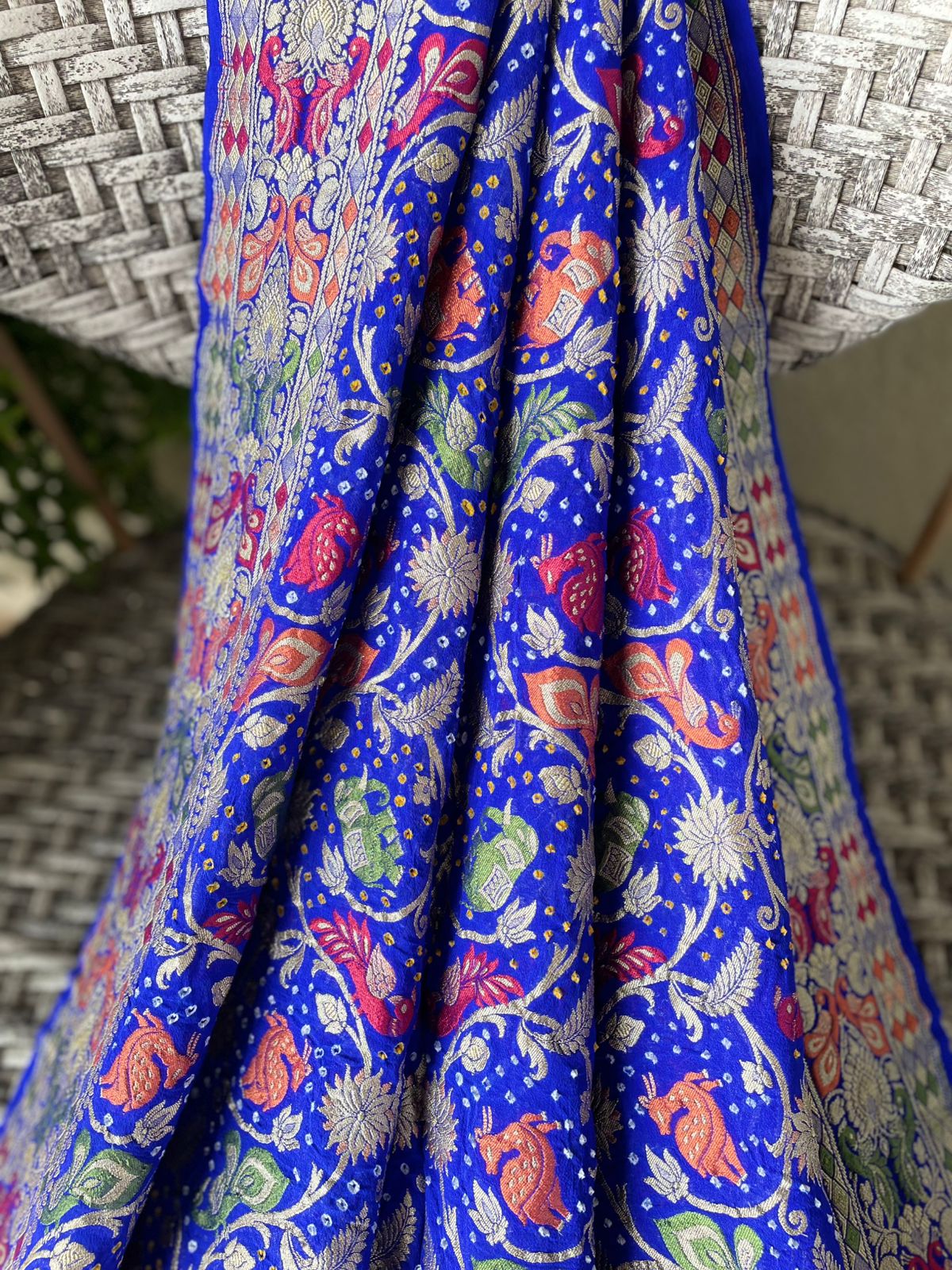 Shashi - A Celestial Goddess Meenakari Motif Dupatta