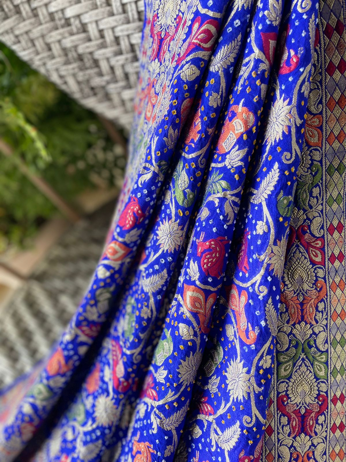 Shashi - A Celestial Goddess Meenakari Motif Dupatta