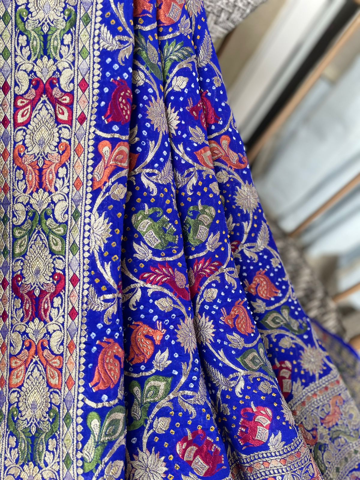 Shashi - A Celestial Goddess Meenakari Motif Dupatta