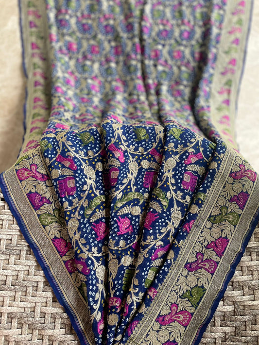 Varsha - Mystical Rain Meenakari Motif Saree