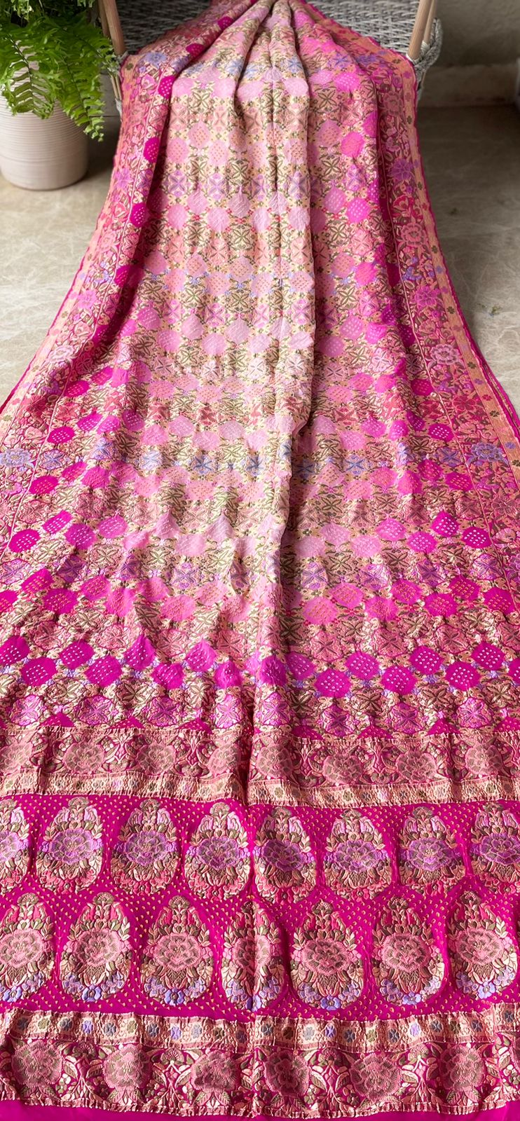 Nirja - Lotus Flower Meenakari Motif Saree