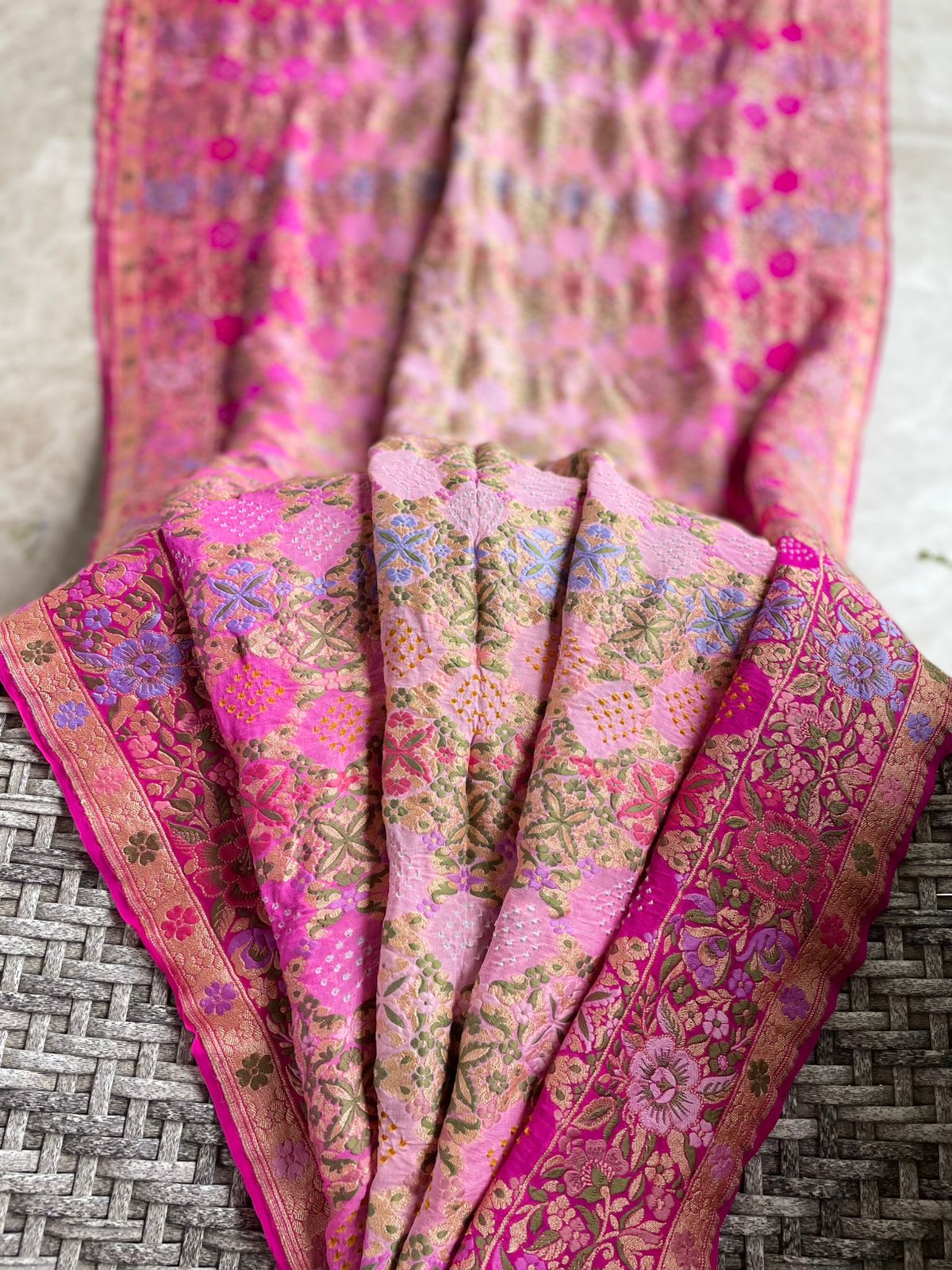 Nirja - Lotus Flower Meenakari Motif Saree