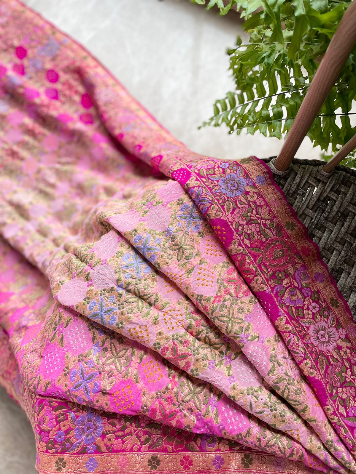 Nirja - Lotus Flower Meenakari Motif Saree