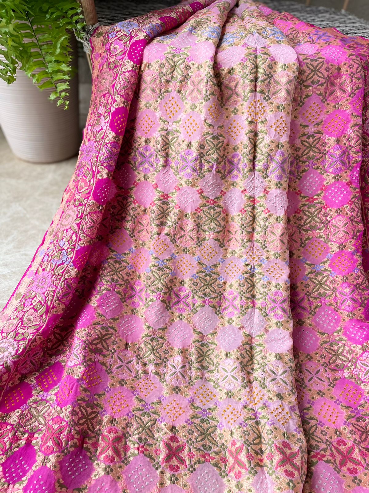 Nirja - Lotus Flower Meenakari Motif Saree