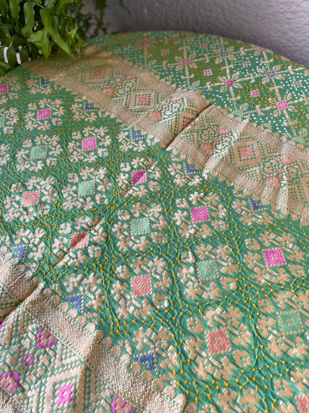 Arunya - Light Green Meenakari Bandhani Dupatta