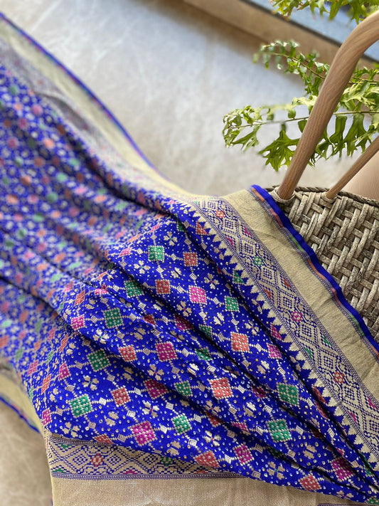 Riddhi - Blue Meenakari Bandhani Saree