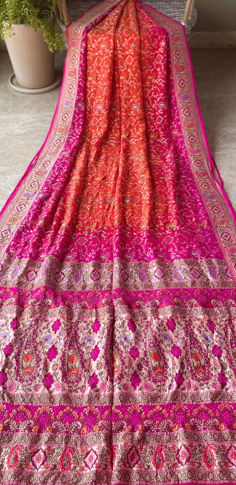 Anisha - One who is Supreme Meenakari Motif Saree