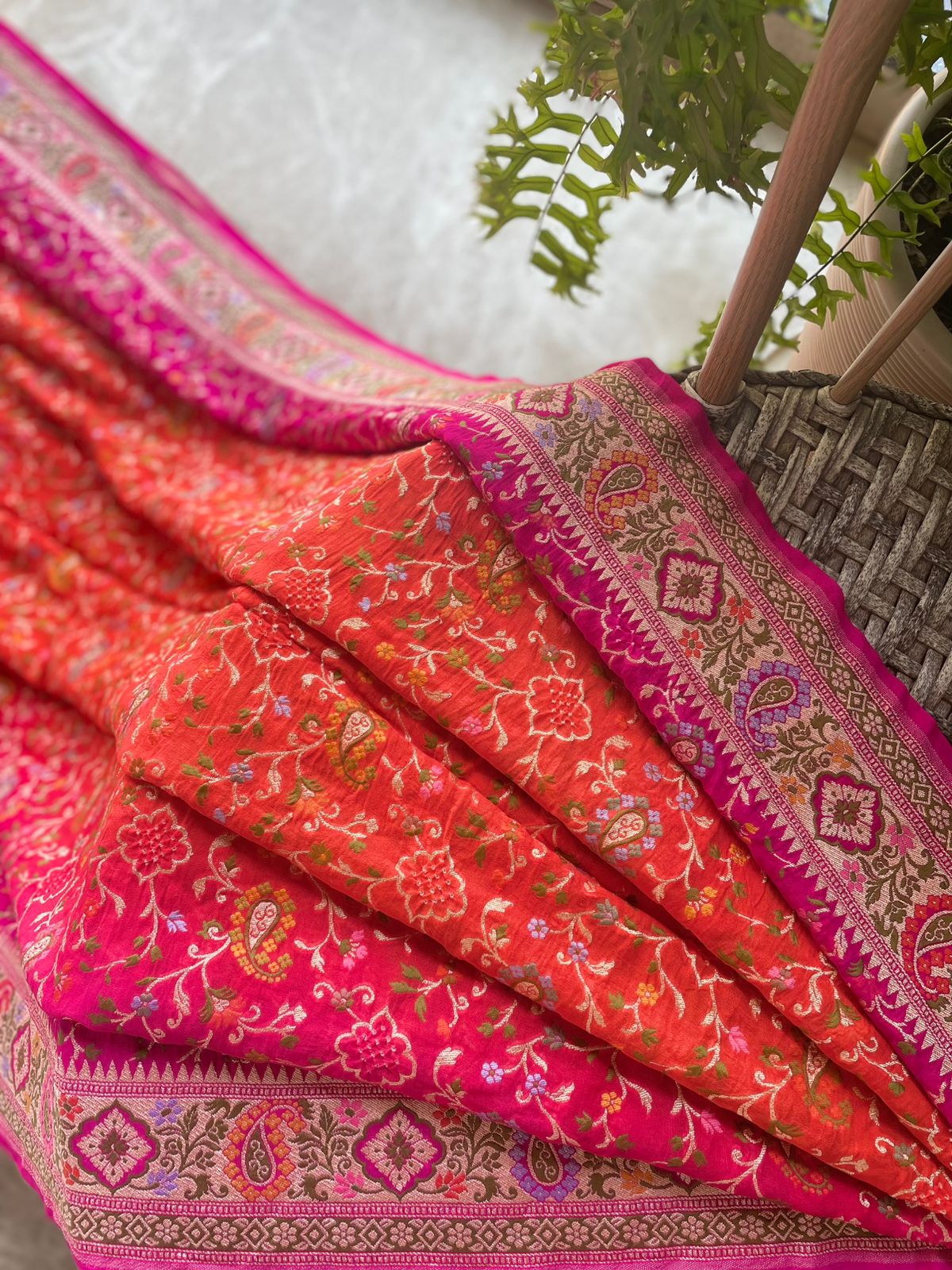 Anisha - One who is Supreme Meenakari Motif Saree