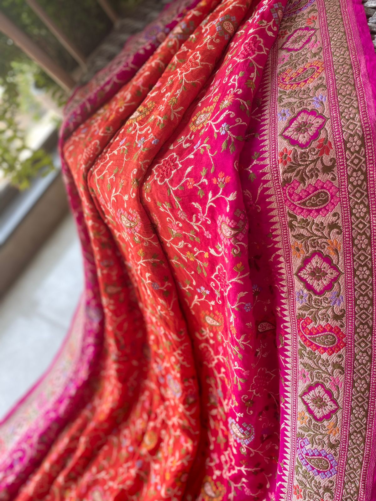 Anisha - One who is Supreme Meenakari Motif Saree