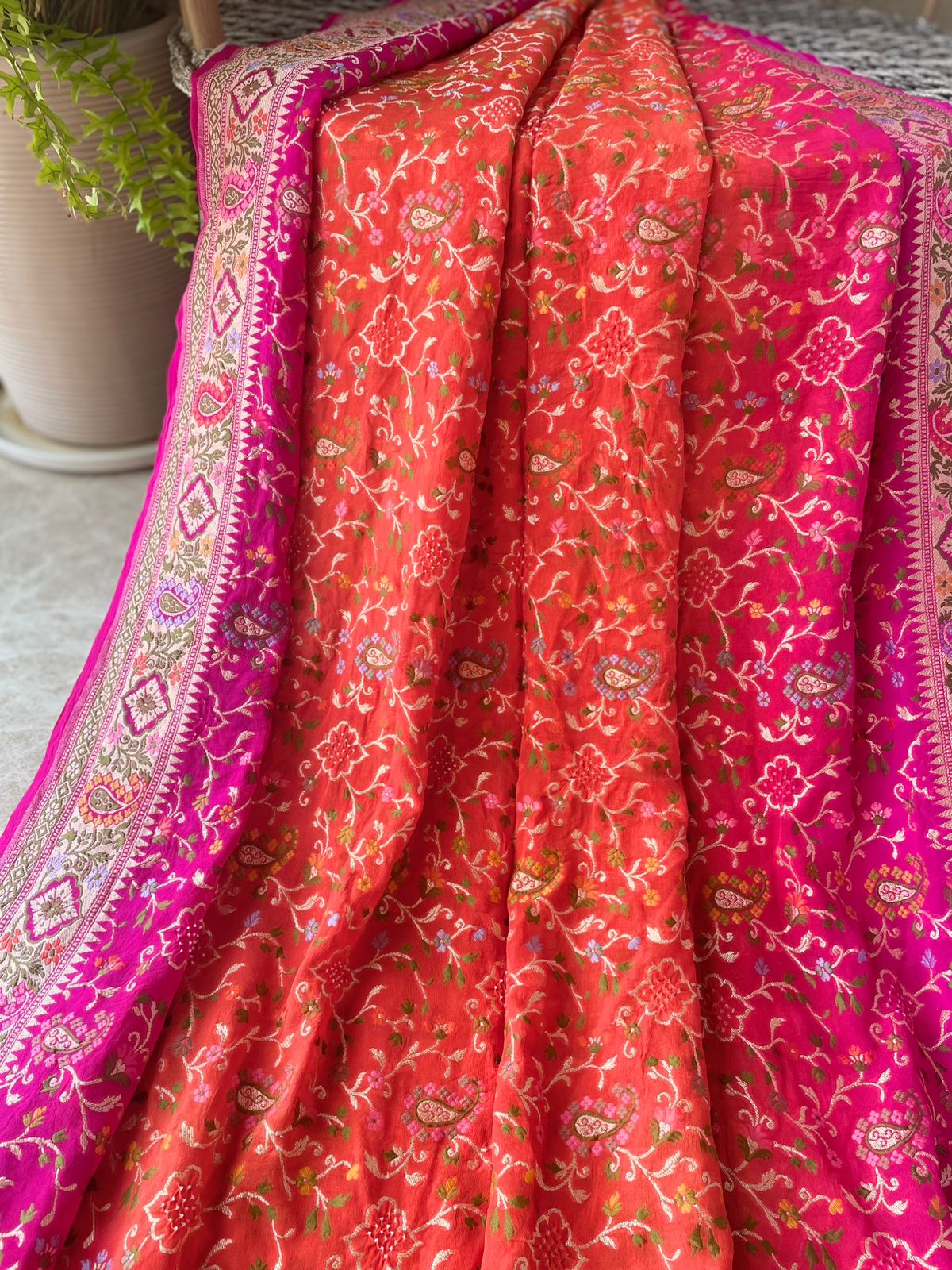 Anisha - One who is Supreme Meenakari Motif Saree