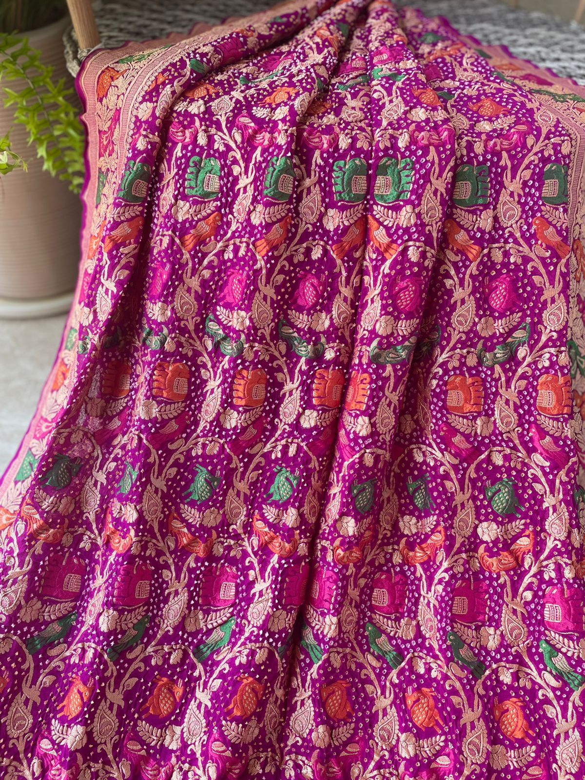 Amrita - 	Immortality Meenakari Motif Saree